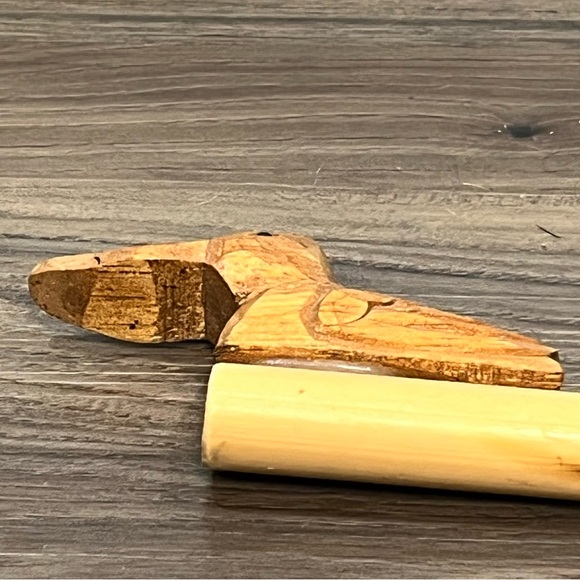 Wooden Duck Carved Bamboo Whistle Makes Duck Noise - Picture 8 of 16